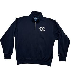 UC DAVIS Aggies Navy Blue 1/4 Zip Pullover Fleece Sweatshirt Size Large Mens